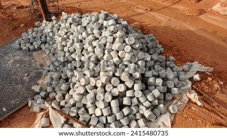 stock of concrete decking for construction projects