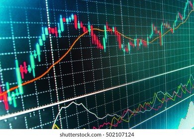 Stock diagram on the screen. Price chart bars. New modern computer and business strategy as concept. Online forex data. Market trading screen. Stock exchange graph. 
