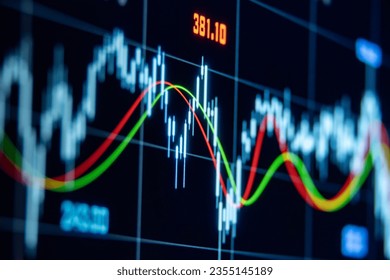 Stock exchange, chart, financial figures and lines. Stock market moving up. Financial figures, graph, profit and investment. 3D illustration - Powered by Shutterstock