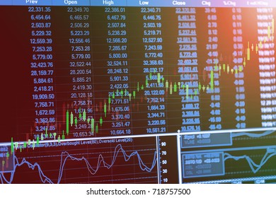 Stock Exchange Graph Chart Analysis Global Stock Photo 718757500 ...