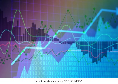 Stock Exchange Graphs On Color Background Stock Photo 1148014334 ...