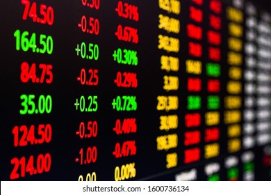 Stock Exchange Market Display Screen Board Spot Focus