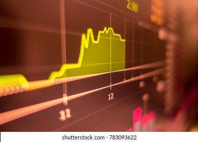 Stock Exchange Market Graph Analysis In Red Background