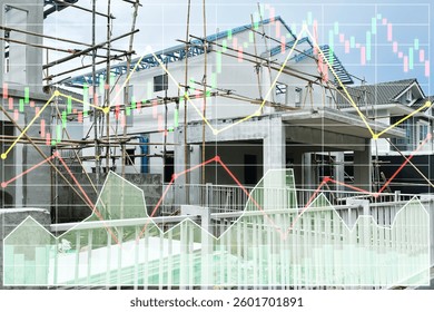 Stock financial index data  of construction industry and property development business growth on construction site background image for presentation and report. - Powered by Shutterstock - Get 15% off with code: PIKWIZARD15