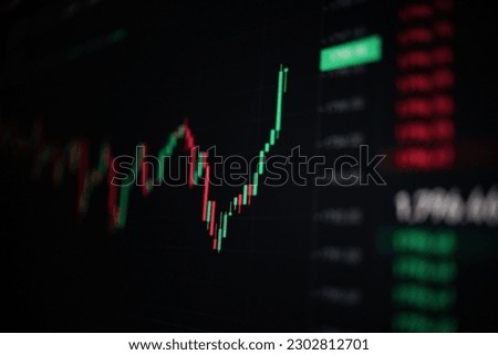 Stock graph with green candle spike