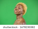 Stock image of attractive young black woman, concept of free self-esteemed black woman