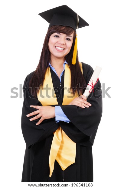 Stock Image Female College Graduate Isolated Stock Photo 196541108 ...