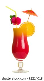 Stock image of Tequila Sunrise cocktail over white background - Shutterstock ID 92214019