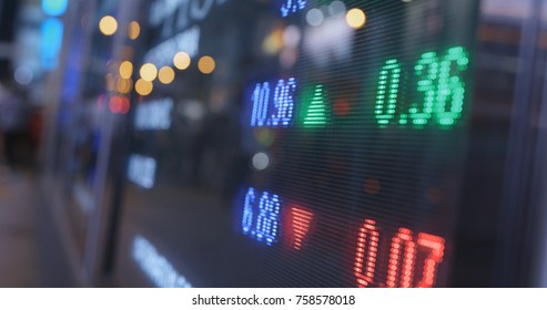 Stock Market Board At Night