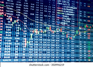 Stock market chart, Stock market data on LED display concept.