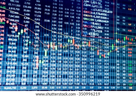 Stock market chart, Stock market data on LED display concept.