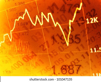 Stock market chart on computer screen. Selective focus