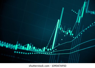 
Stock market data on digital LED display. A number of daily market price and quotation of prices chart and candle stick tracking in Forex trading.