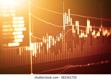 Stock market data on LED display concept.a large display of daily stock price and quotation.