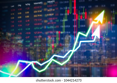 Double Exposure Technical Price Graph Indicator Stock Photo (Edit Now ...