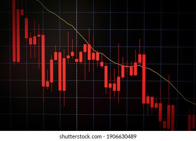 Stock market digital graph chart business indicator stock exchange trading analysis investment financial on display crisis stock crash down and grow up gain and profits financial impact or forex graph