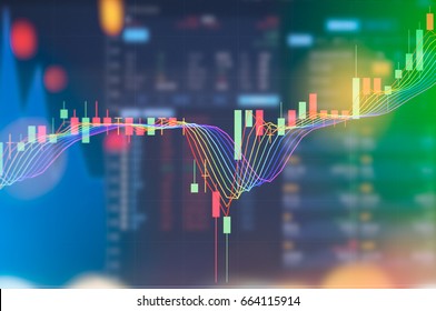 Stock market digital graph chart on LED display concept. A large display of daily stock market price and quotation. Indicator financial forex trade education background. - Shutterstock ID 664115914
