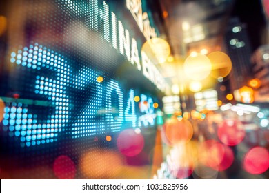 Stock market display in the city 