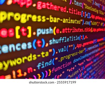 Stock market display with colorful price fluctuations and financial data. Colorful code background. Stock background. Financial, money, global finance, stock market background. 3d rendering.