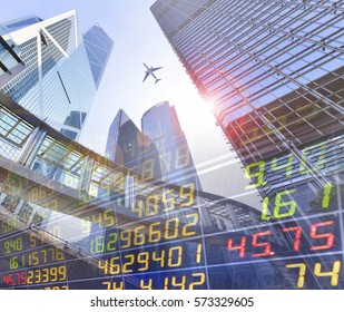 Stock Market Exchange on a skyscraper background