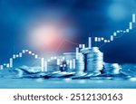 Stock market or forex trading graph and candlestick chart suitable for financial investment concept. Economy trends background for business idea and all art work design