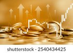 Stock market or forex trading graph and candlestick chart suitable for financial investment concept. Economy trends background for business idea and all art work design. Abstract finance background