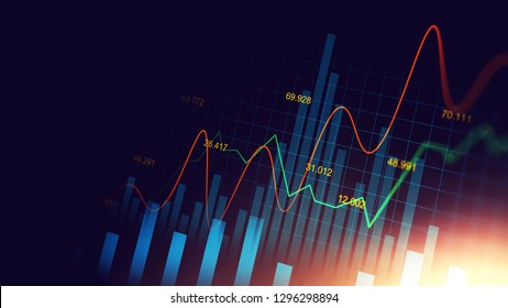 Stock market or forex trading graph in graphic concept with copyspace suitable for financial investment or Economic trends business idea and all art work design. Abstract finance background