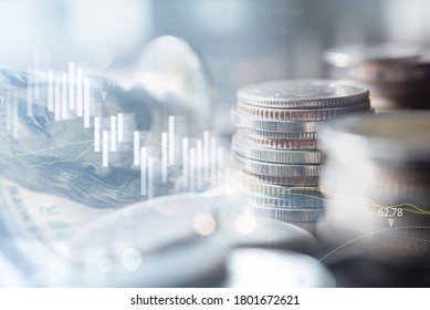Stock market or forex trading graph and candlestick chart for financial investment concept. Economy trends background for business. Abstract finance background.