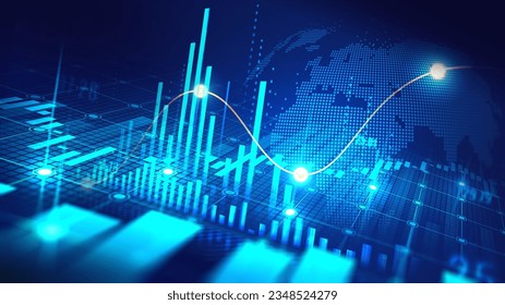 Stock market or forex trading graph in futuristic concept suitable for financial investment or Economic trends business idea and all art work design. Abstract finance background