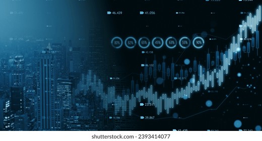 Stock market or forex trading graph and candlestick chart suitable for financial investment concept. Economy trends background