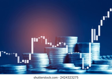 Stock market or forex trading graph and candlestick chart suitable for financial investment concept. Economy trends background for business idea and all art work design