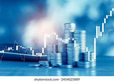 Stock market or forex trading graph and candlestick chart suitable for financial investment concept. Economy trends background for business idea and all art work design. Abstract finance background - Powered by Shutterstock