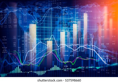 Stock market or forex trading graph and candlestick chart suitable for financial investment concept. Economy trends background for business idea and all art work design. Abstract finance background. - Shutterstock ID 537598660