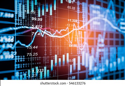 Stock market or forex trading graph and candlestick chart suitable for financial investment concept. Economy trends background for business idea and all art work design. Abstract finance background.
 - Shutterstock ID 546133276