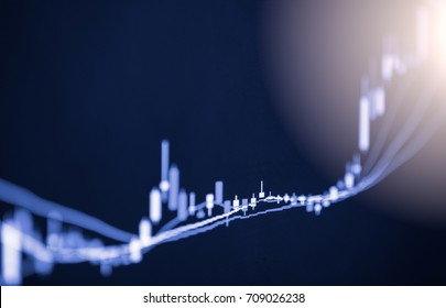 Stock market or forex trading graph and candlestick chart suitable for financial investment concept. Economy trends background for business idea and all art work design. Abstract finance background.