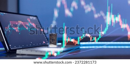 Stock market or forex trading graph and candlestick chart suitable for financial investment