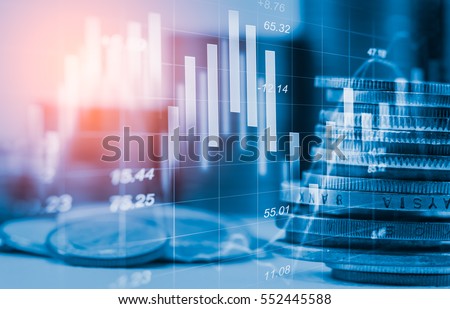 Stock market or forex trading graph and candlestick chart suitable for financial investment concept. Economy trends background for business idea and all art work design. Abstract finance background.

