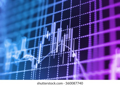 Stock market graph and bar chart price display. Data on live computer screen. Display of quotes pricing graph visualization. Abstract financial background trade colorful  - Powered by Shutterstock