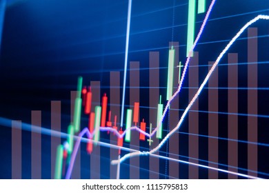 Stock market graph and candlestick chart for financial investment concept. - Shutterstock ID 1115795813