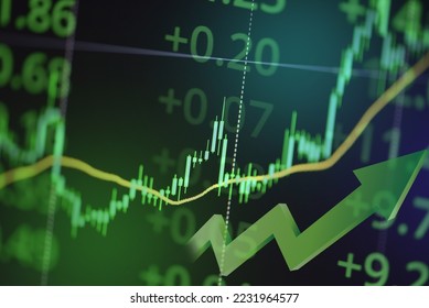 Stock market graph trading analysis investment financial, stock exchange financial or forex graph stock market graph chart business crisis crash loss and grow up gain and profits win up trend - Shutterstock ID 2231964577