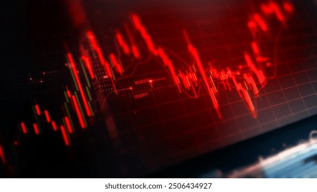 Stock market graph trading analysis investment financial In red, stock exchange financial or forex graph stock market graph chart business crisis crash loss and grow up gain and profits win up trend.
 - Powered by Shutterstock