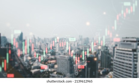 Stock Market Growth Chart Business And Finance, Economic Graphs With Diagrams Business Investment And Stock Trading, Financial Investment Business Analysis And Global Economic Outlook.