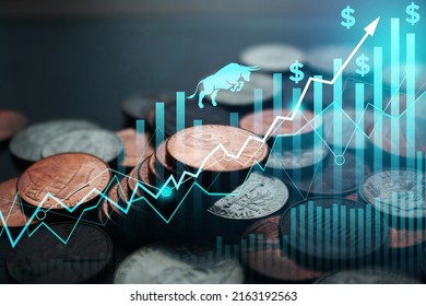 Stock Market Investments Increasing In Share Equity From A Bull Market Run