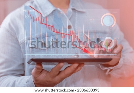 The stock market plummeted. Copyspace room for text. Stock price plummets with negative news and investment is lost in anger and frustration.