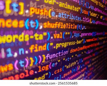 Stock market ticker on monitor screen. Coding programming source code screen. Stock background. Binary code superimposed on a circuit board. Blockchain concept. Genome sequencing. 3d rendering.
