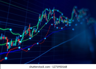 Stock market trading graph and candlestick chart for financial investment concept. Abstract finance background. - Shutterstock ID 1271950168