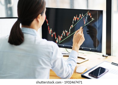 Stock Market Trading Graph In Futuristic Planing And Strategy Forex Trading Graph Concept. 