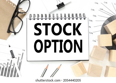Stock Option. text on notepad on white background