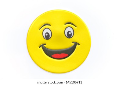 Stock Photo - Bright, Yellow Sticker With A Smiley Face