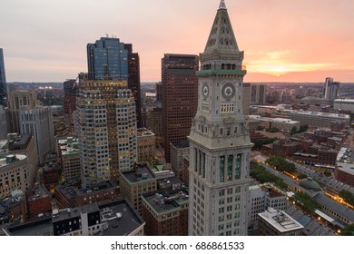 Stock Photo Of The Historic Clock Tower In Boston Custom House Tower